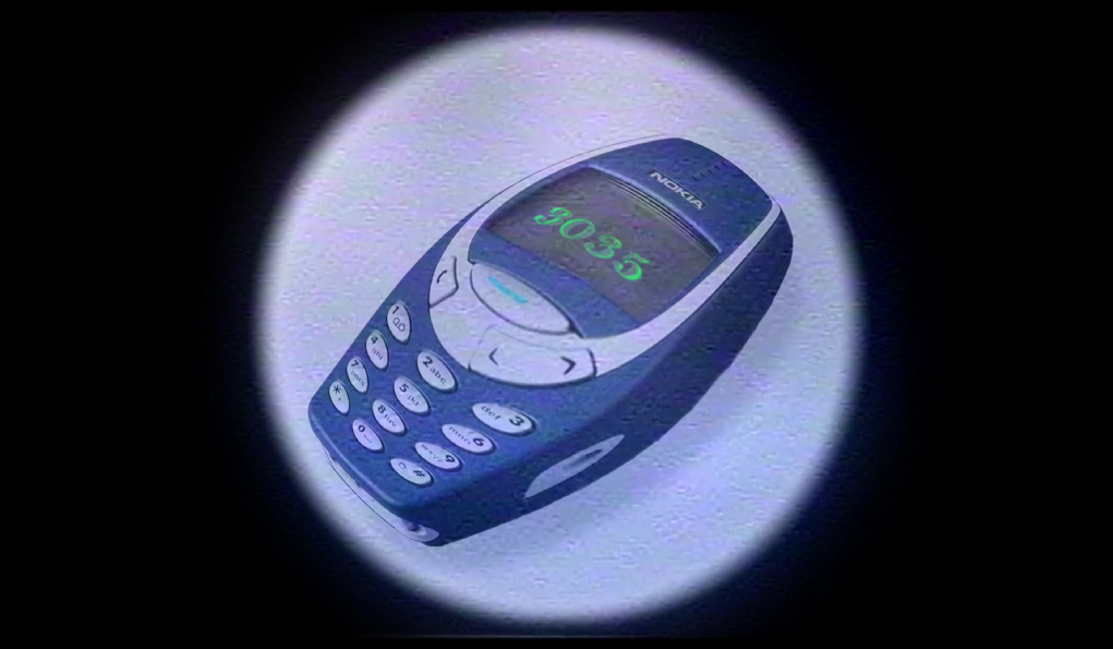 Nokia phone floating inside a circular light field