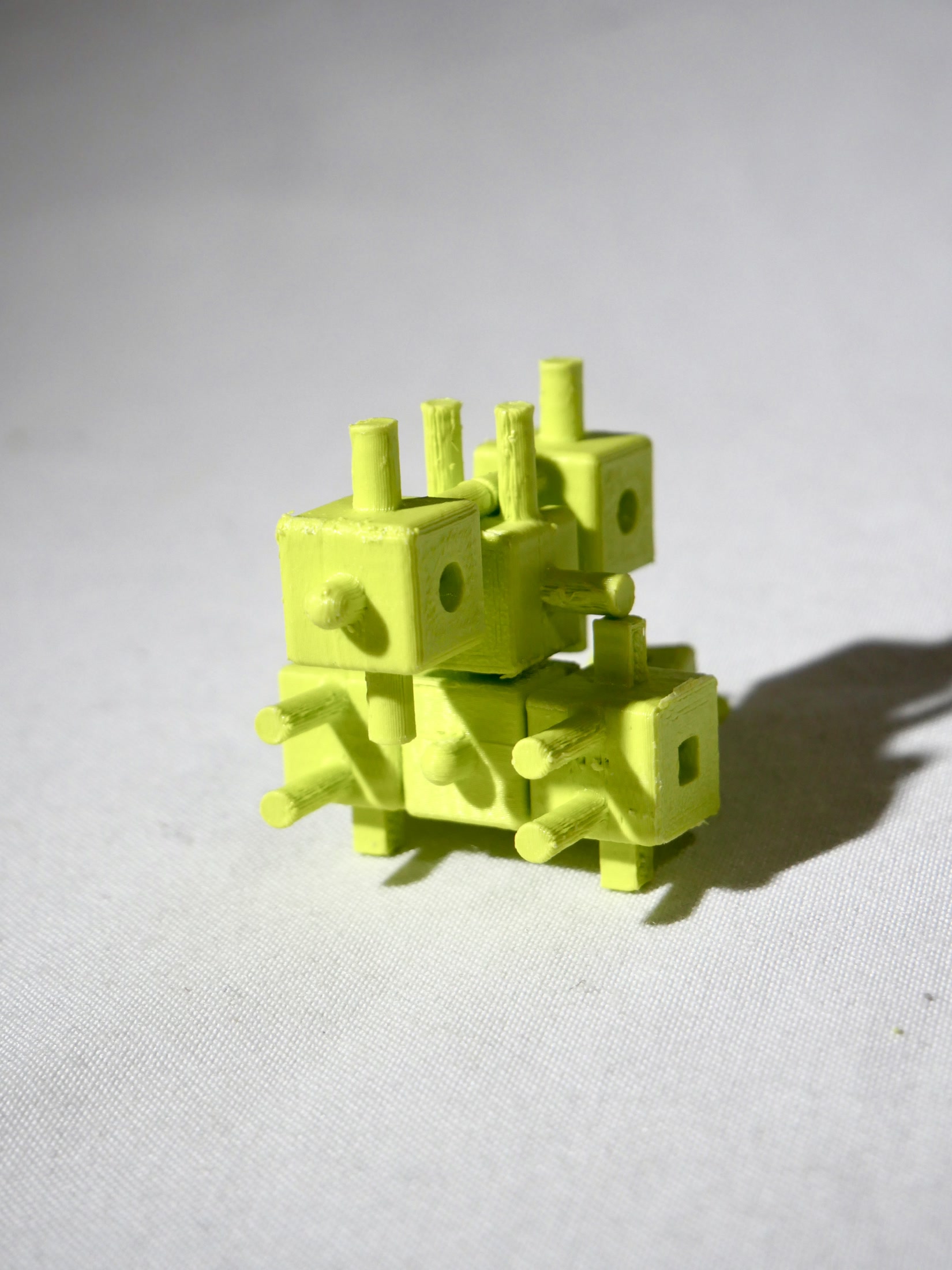 Close view of one assembled modular block composition