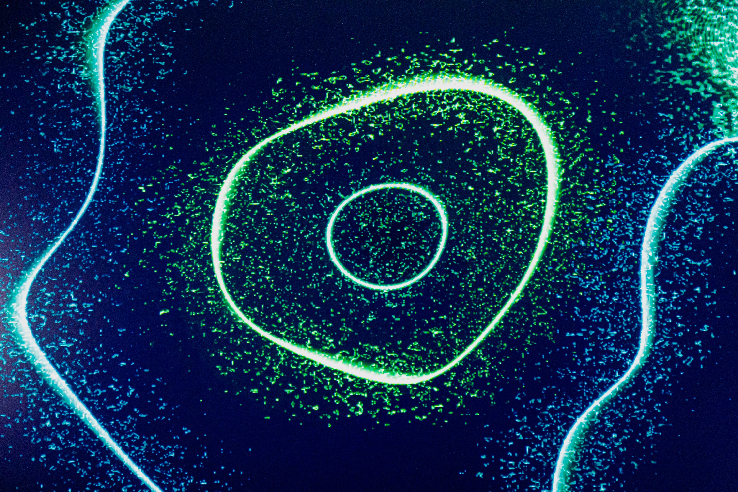 Close view of the finished luminous temperature visualization
